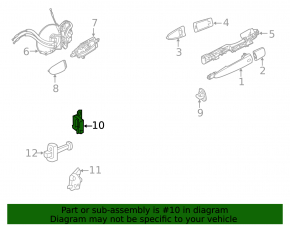Upper rear right door hinge Nissan Sentra 13-19