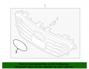 Hyundai Sonata 15-17 radiator grille emblem for Sport bumper