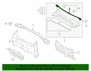 Windscreen wiper grille seal central Hyundai Ioniq 17-22