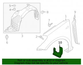 Mudguard front right Kia Forte 4d 14-18