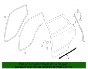 Door seal lower rear right Porsche Macan 15-18