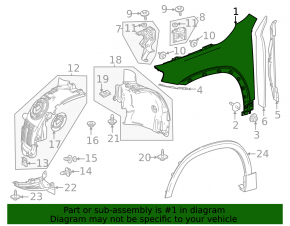 Front right wing Mercedes H247 GLA 20-26