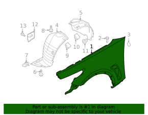 Front right fender Infiniti FX35 QX70 09-17