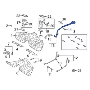 Fuel filler neck for Ford Mustang mk6 15-
