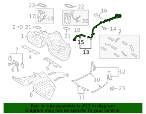 Fuel filler neck for Ford Mustang mk6 15-