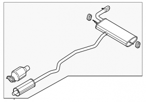 Muffler rear with barrel Lincoln MKZ 13-20