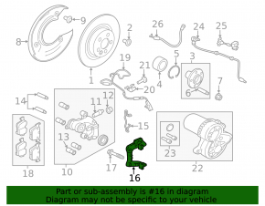 Rear left caliper bracket for Land Rover Range Rover Velar 18-26 (325mm)