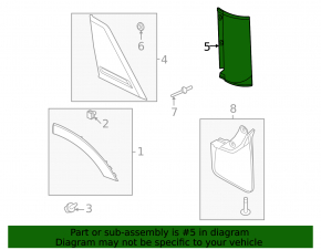 Rear fender trim left Ford Bronco Sport 21-25 rear