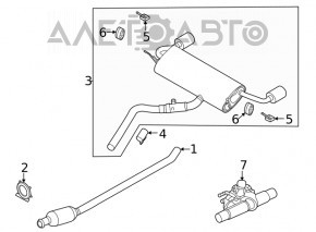Muffler rear with barrel Ford Escape MK4 20-22 hybrid FWD