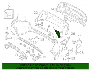 Rear bumper mount inner left Mercedes GLA 15-20