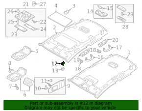 Driver's visor mounting hook VW Passat b8 16-19 USA beige