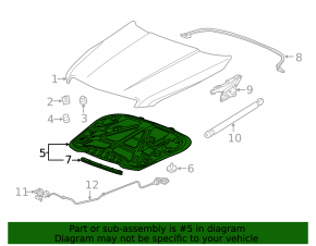 Cadillac ATS 13-19 Hood Insulation