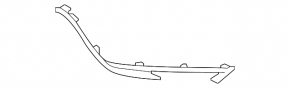 Right front bumper molding for Volvo XC60 22-26, gloss black, R-Design