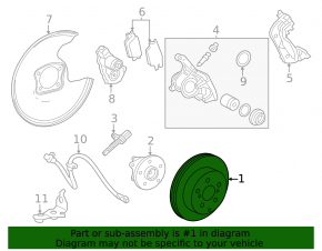 Rear left brake disc Lexus RX350 RX450h RX500h 23-26 317/18 mm