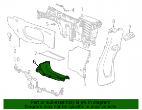 Chevrolet Bolt EUV 22-23 black inner lower center console niche