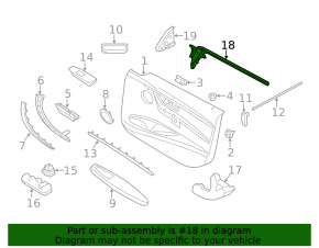 Glass seal inner front left BMW 4 F36 15-20 Gran Coupe