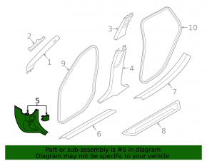 Front pillar trim lower left BMW X1 F48 16-22 black