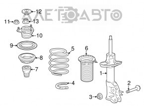 Shock absorber support front right Acura ILX 13-15 prerest