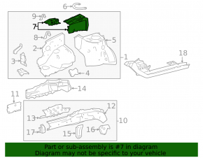 Left wing apron outer panel for Toyota Corolla 14-19