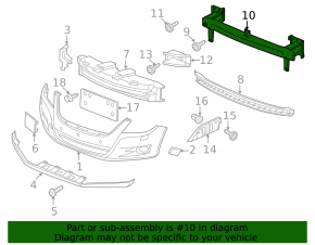 Front bumper reinforcement VW Tiguan 09-11 prerest