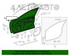 Door assembly front left Toyota Camry v70 18-23
