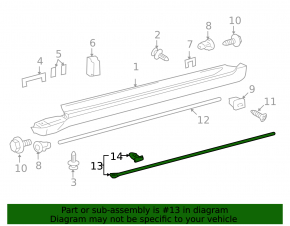 Door seal on the threshold right Lexus GS350 GS450h 08-11