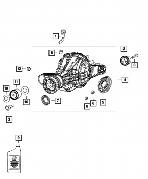 Rear differential gearbox Dodge Durango 11-13 230mm with electric block diff
