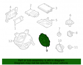 Front left door woofer speaker Porsche Macan 15- Base