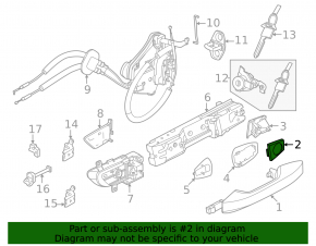 Front left outer handle plug Nissan Murano 25-26