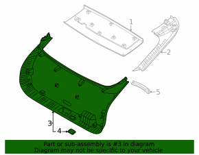 Kia EV6 22-24 black electric lower trunk lid trim