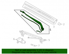 Mitsubishi Outlander 22-25 right windshield wiper arm with washer nozzle