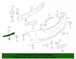 Rear bumper mount right Nissan Leaf 13-17