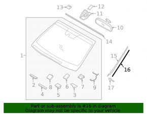 Right windshield molding mount Hyundai Santa FE Sport 13-18