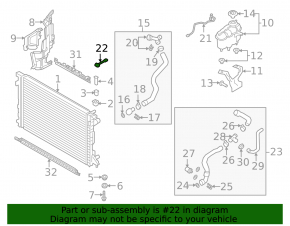 Cooling pipe for the radiator tank of the Audi A4 B9 17-25 2.0T type 2 radiator