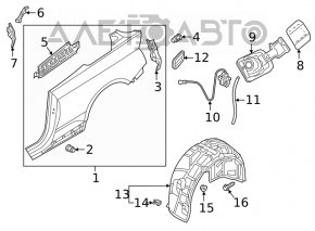 Rear left mudguard Audi A5 F5 17-