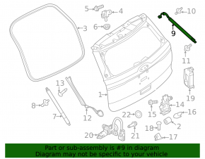 Shock absorber trunk door left Ford Explorer 11-14 electric