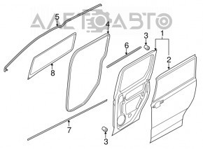 Door bare rear left Ford Transit Connect MK2 13- passenger