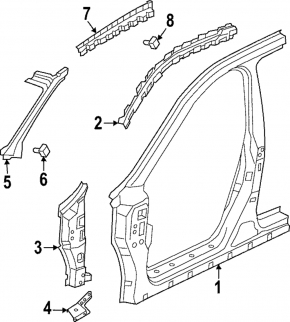 Left lower wing bracket Infiniti QX50 19-25