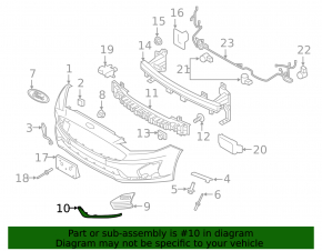 Front bumper molding right Ford Fusion mk5 19-20 structure