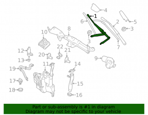 Right wiper arm for Mercedes X164 GL W164 ML