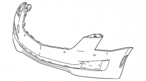 Bare front bumper Cadillac ATS 15-18 rest for parking sensors