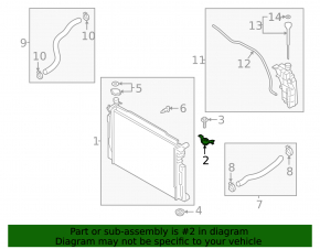 Upper right radiator cushion Genesis G70 19-26