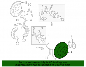 Rear left brake disc Lexus ES350 07-12