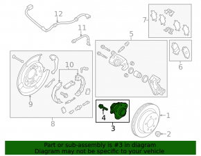 Nissan Leaf 11-12 rear right hub with casing, dented casing