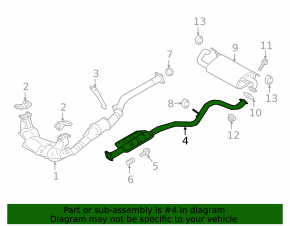 Exhaust line middle part Subaru Impreza 5d 17-23 GK
