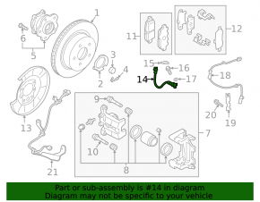 Brake hose rear left Infiniti QX50 19-25