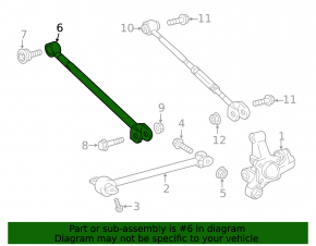 Rear left control arm, Toyota Avalon 13-18, rust