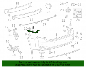 Right rear bumper mount for Lexus ES300h ES350 13-18