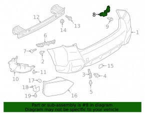 Rear bumper mount left inner Subaru XV Crosstrek 18-23