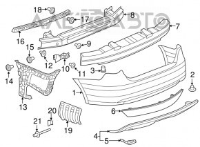 Rear bumper mount right VW Jetta 11-14 USA broken